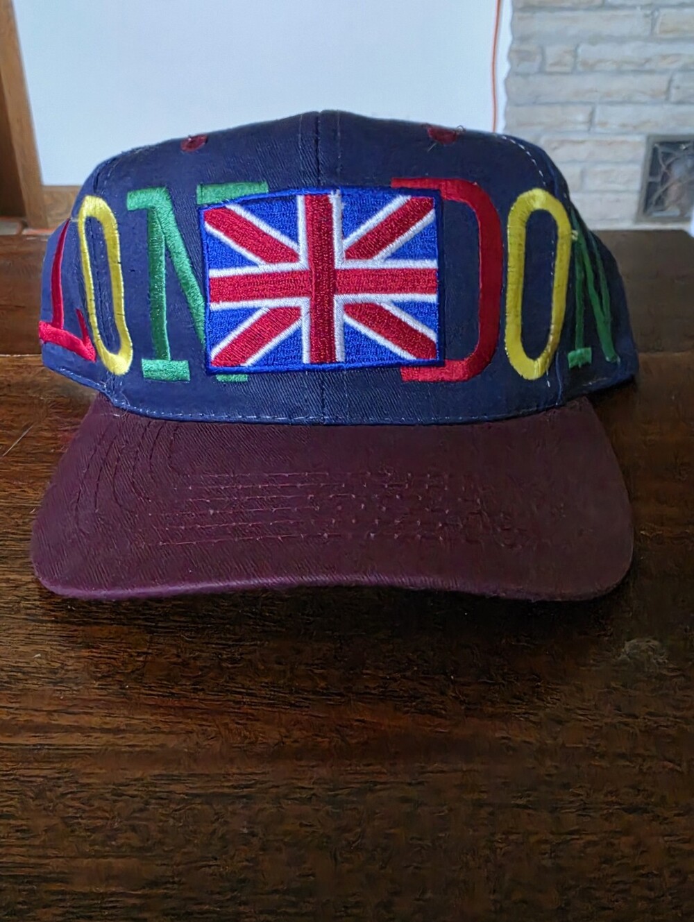 Vintage Capital Caps Sampson London Embroidered Union Jack Snapback Hat Cap NWT